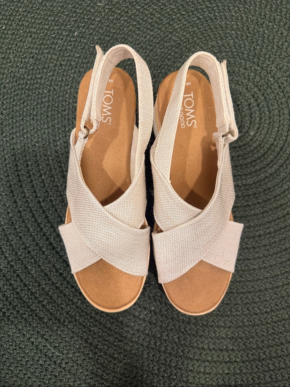 Toms Women's Crisscross Slingback Sandals in Light Taupe
